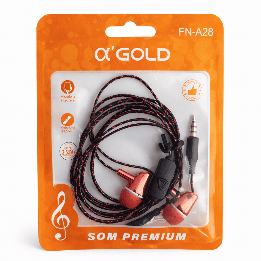 Fone de Ouvido A’Gold FN-A28 P2 Premium com Microfone