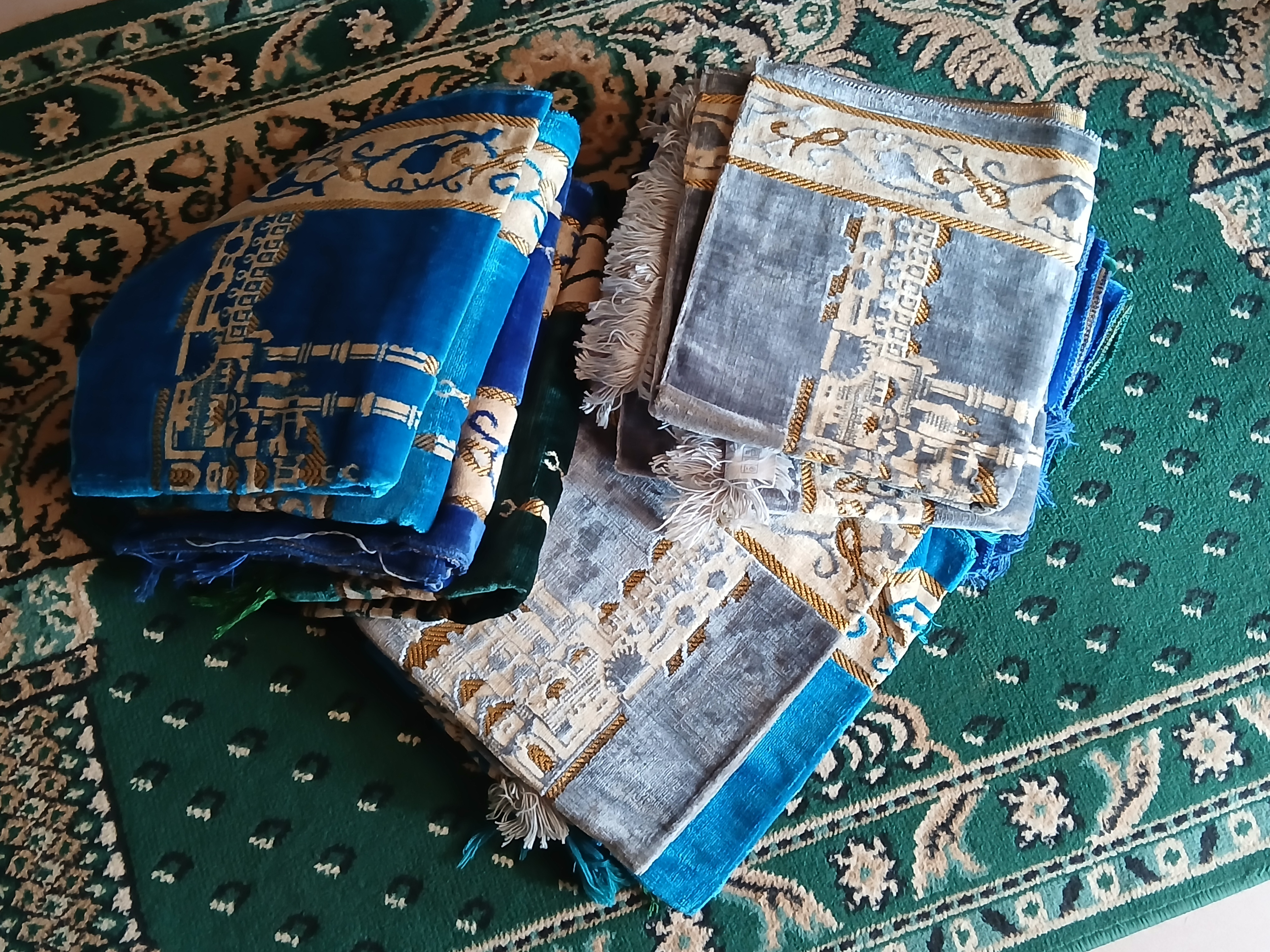 Distribution of prayer mats.