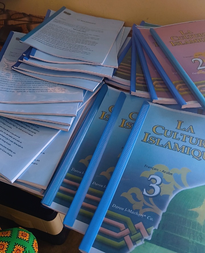 Stack of religious books.