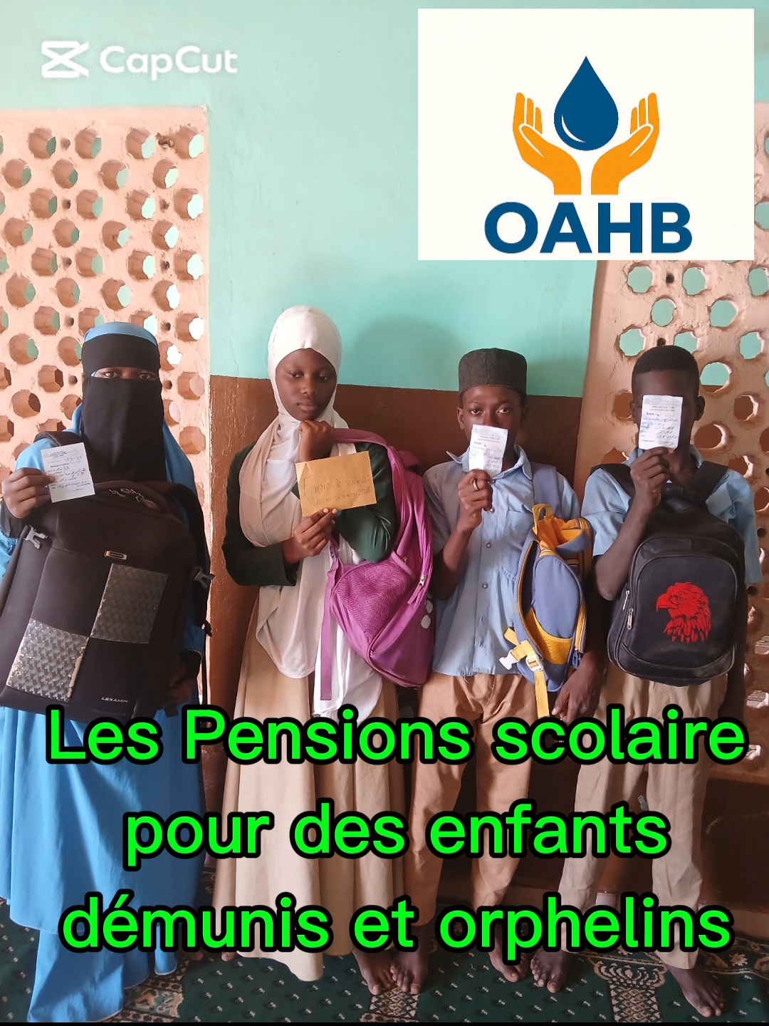 Pension scolaire pour les enfants démunis et orphelins.
