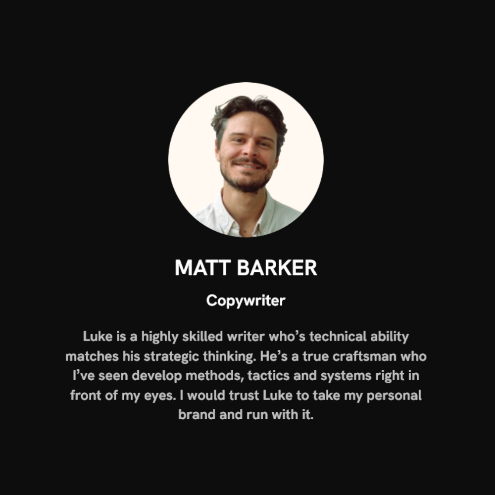 Testimonial from Matt Barker
