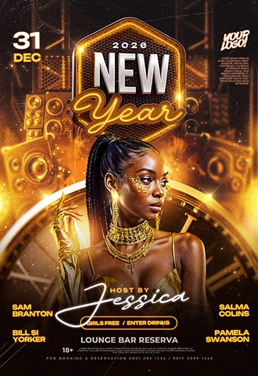Flyer do evento New Yer em São Paulo com Deejay GoDJ Tester