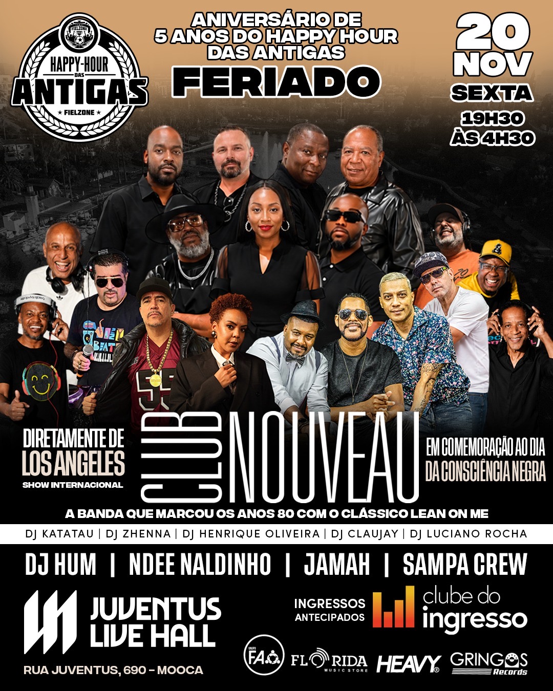 Flyer do evento HAPPY HOUR DAS ANTIGAS NO JUVENTUS em São Paulo com Deejay Dj Katatau