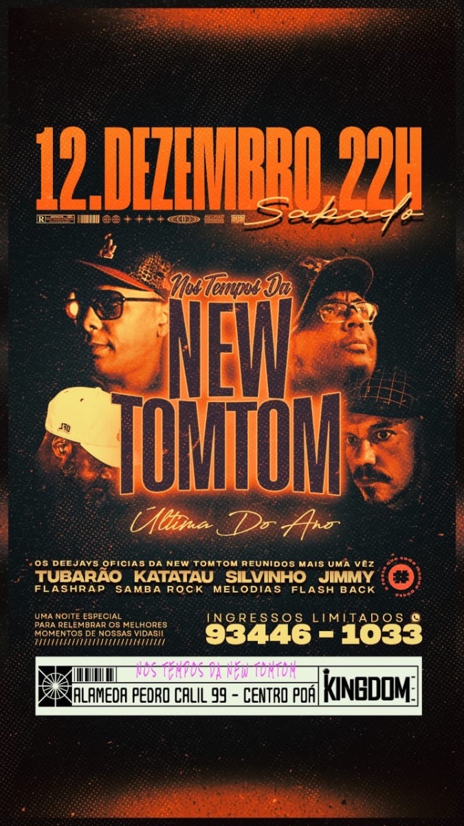 Flyer do evento NOS TEMPOS DA NEW TOM TOM em São Paulo  com Deejay Dj Katatau