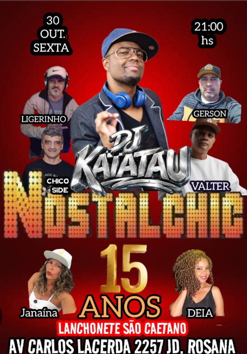Flyer do evento NOSTALCHIC em São Paulo com Deejay Dj Katatau