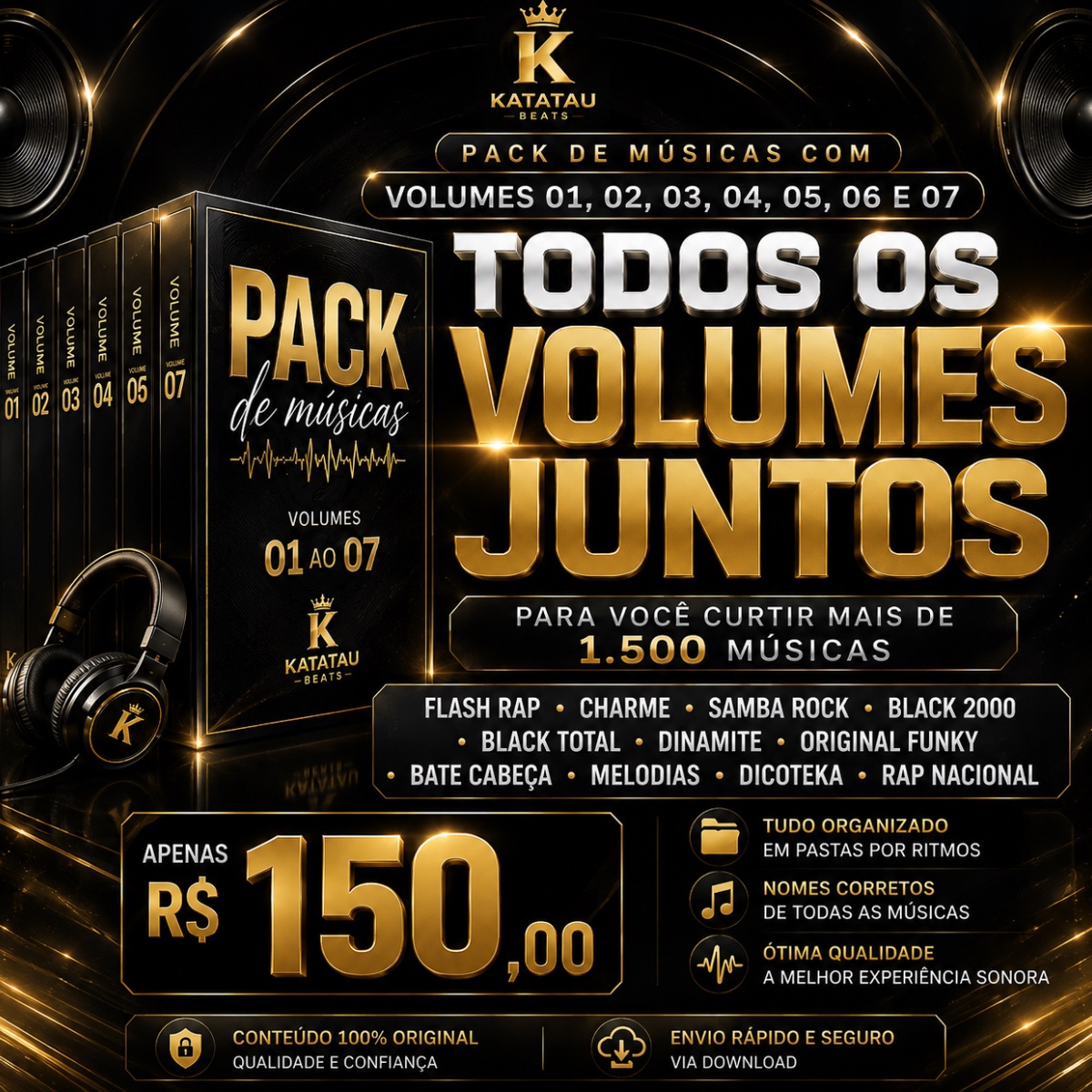 Comprar PACOTE com 1.500 músicas  na loja oficial do artista Dj Katatau