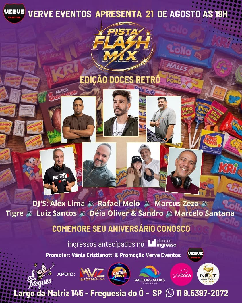 Flyer do evento Pista Flash Mix em São Paulo com Deejay Alex Lima 