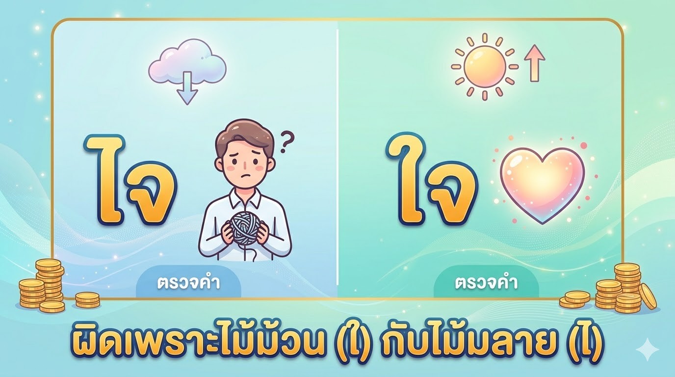 20 คำที่คนไทยพิมพ์ผิดบ่อยที่สุด — จากการใช้งาน ThaiProofAI