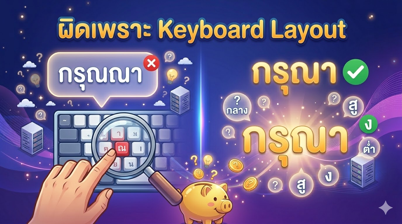 20 คำที่คนไทยพิมพ์ผิดบ่อยที่สุด — จากการใช้งาน ThaiProofAI