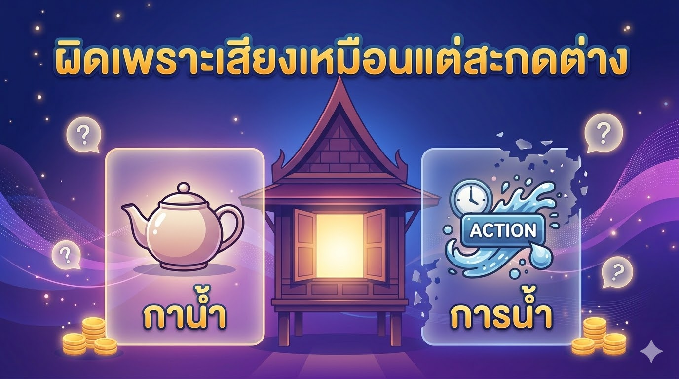 20 คำที่คนไทยพิมพ์ผิดบ่อยที่สุด — จากการใช้งาน ThaiProofAI