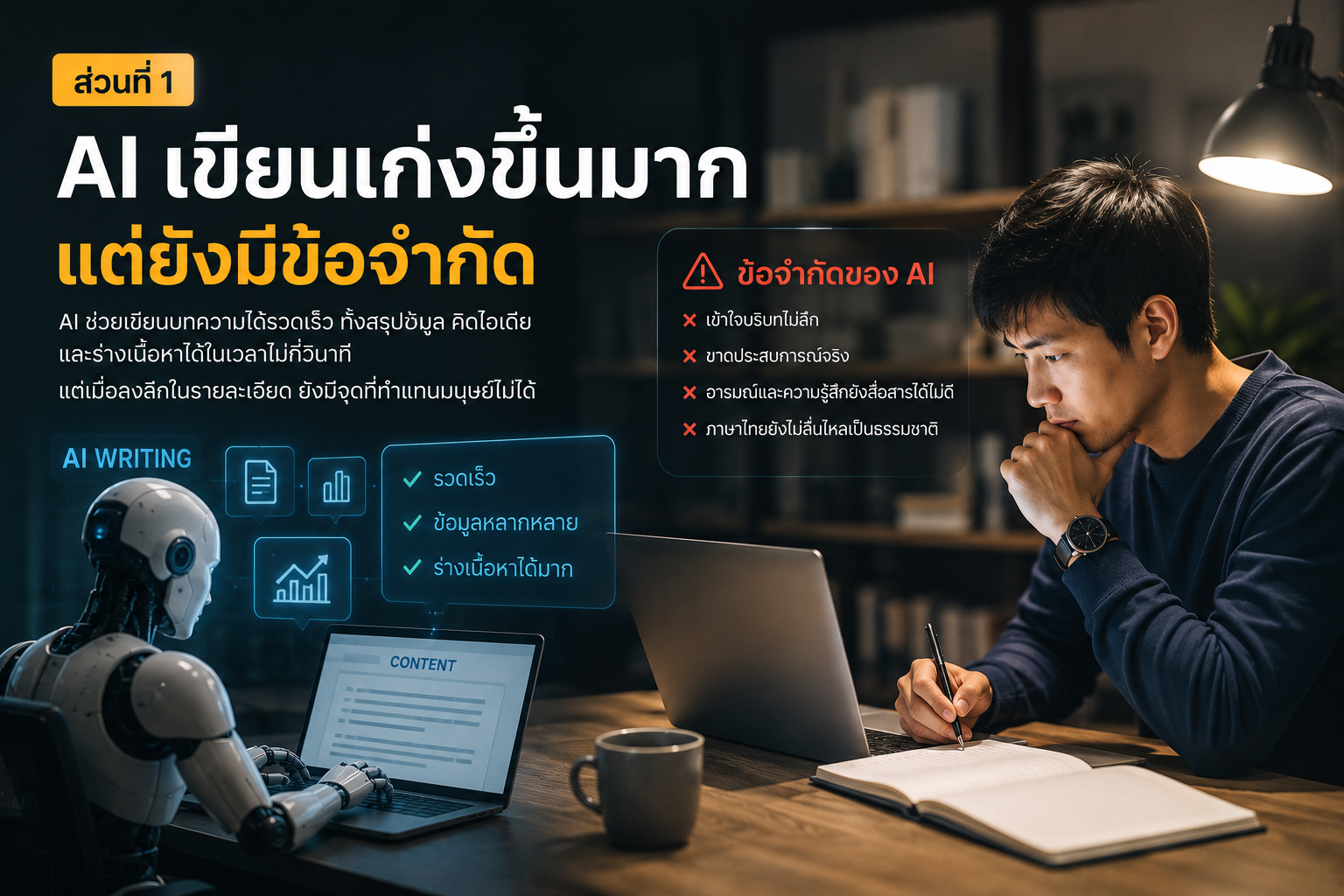 นักเขียนจะตกงานไหม? ชำแหละความจริงที่ AI ภาษาไทยยังแทนมนุษย์ไม่ได้