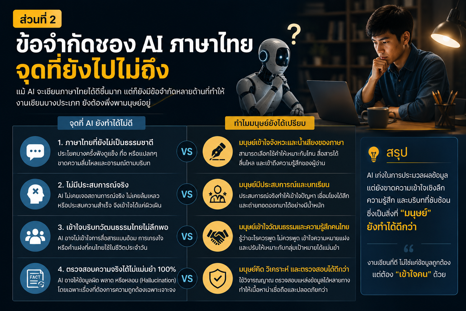 นักเขียนจะตกงานไหม? ชำแหละความจริงที่ AI ภาษาไทยยังแทนมนุษย์ไม่ได้