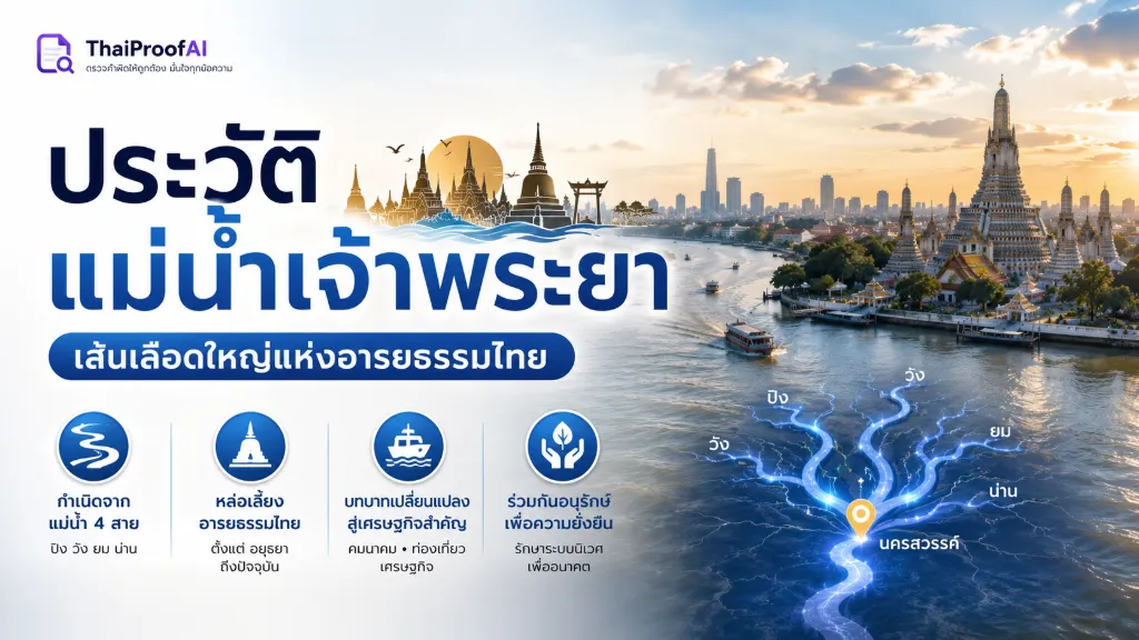 ประวัติแม่น้ำเจ้าพระยา: เส้นเลือดใหญ่แห่งอารยธรรมไทย