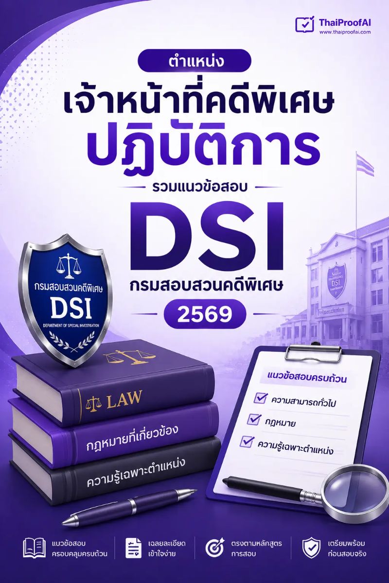 ข้อสอบ DSI 2569 เจ้าหน้าที่คดีพิเศษ ปฏิบัติการ