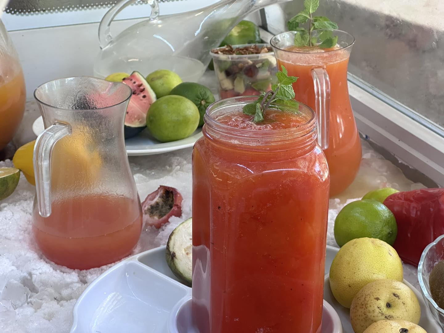 A gourmet dish featuring exotic fruits.