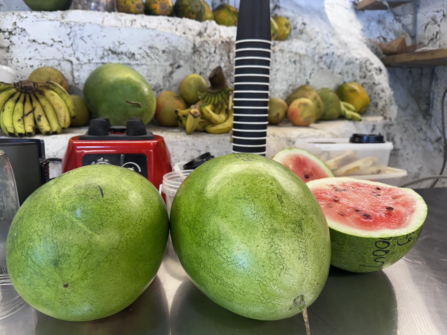 A fresh fruit platter.