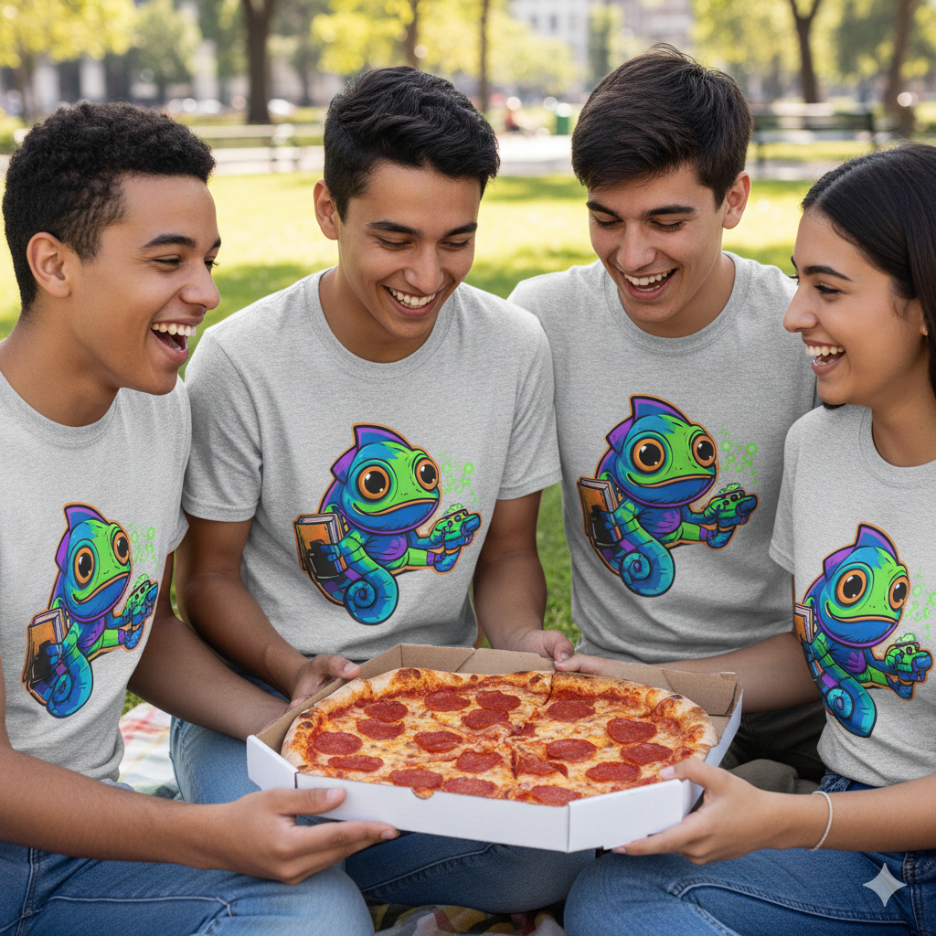 T-shirt with a fantasy landscape AI design