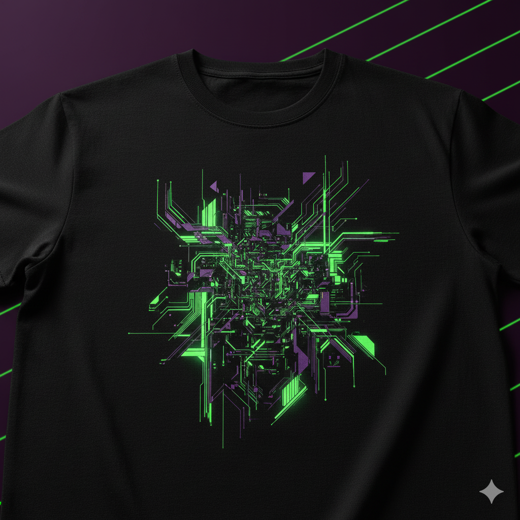 T-shirt with an abstract AI design