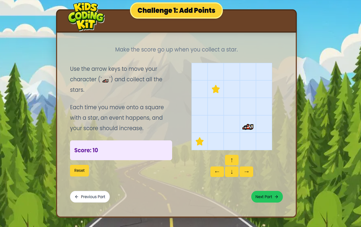 Screenshot of a lesson