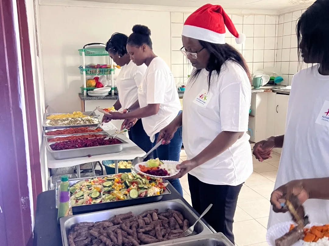 A group of volunteers working together