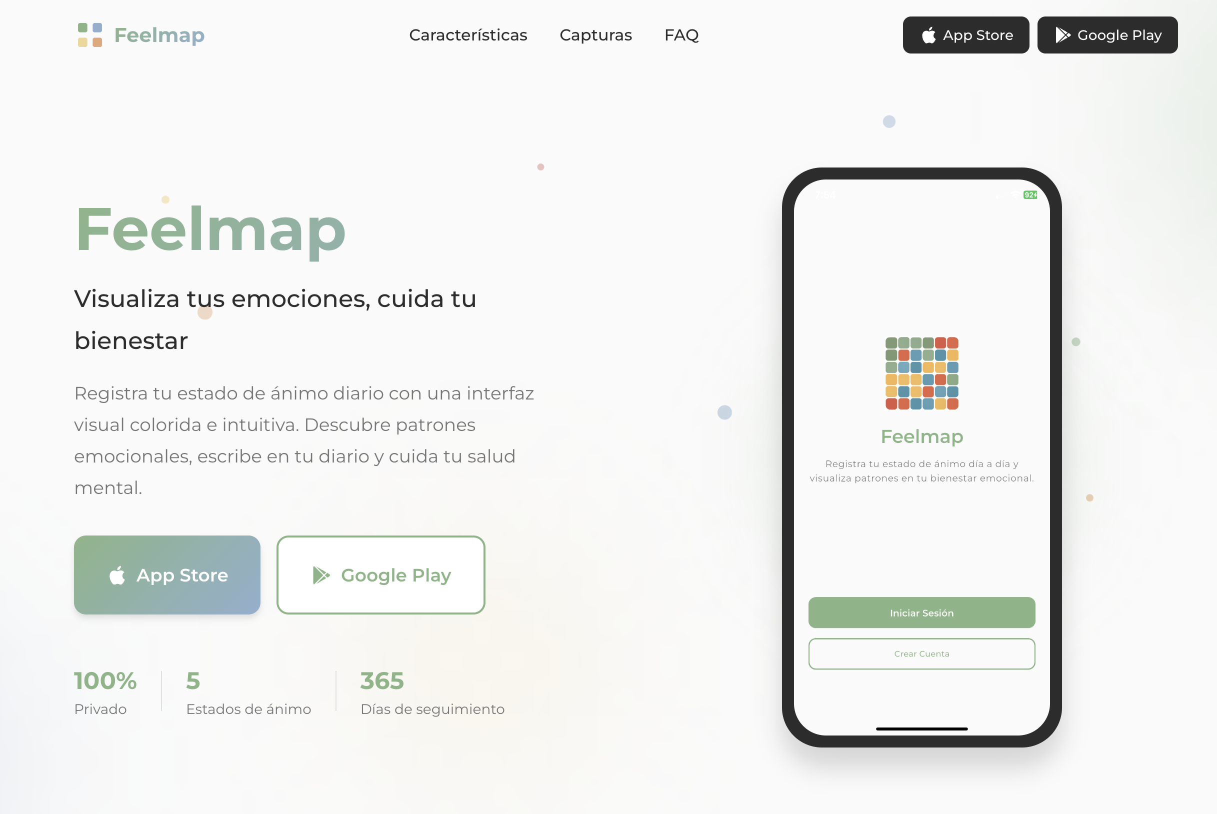 FeelMap - App de registro de estado de ánimo y salud mental.