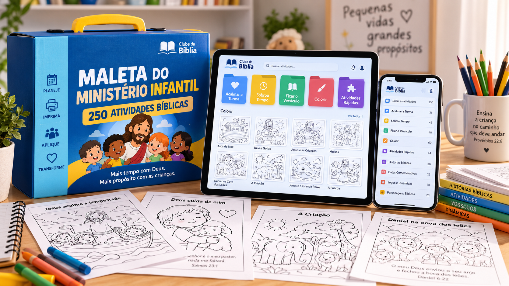 Mockup profissional da Maleta do Ministério Infantil