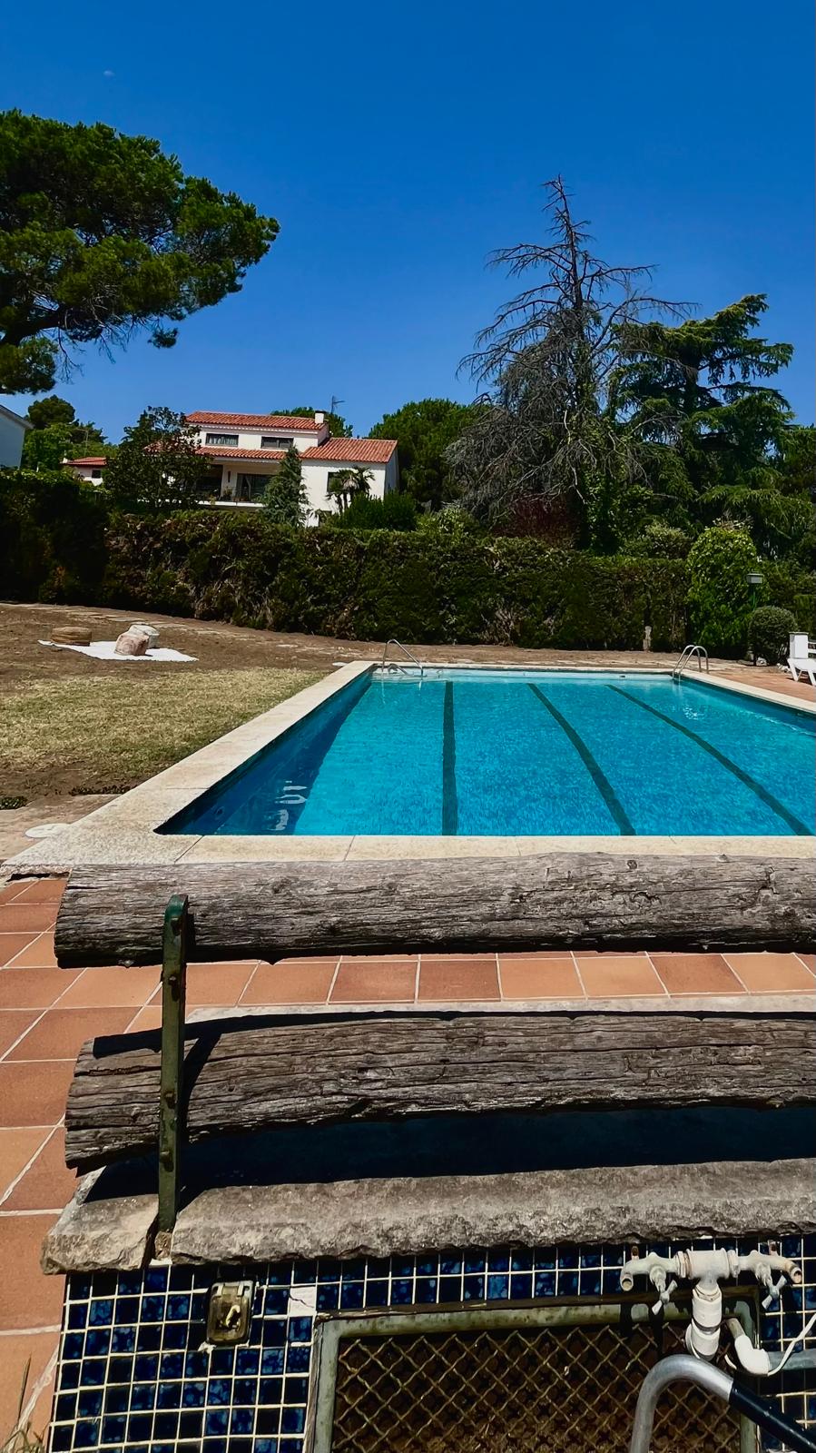 View of the pool area at the pre-wedding venue.