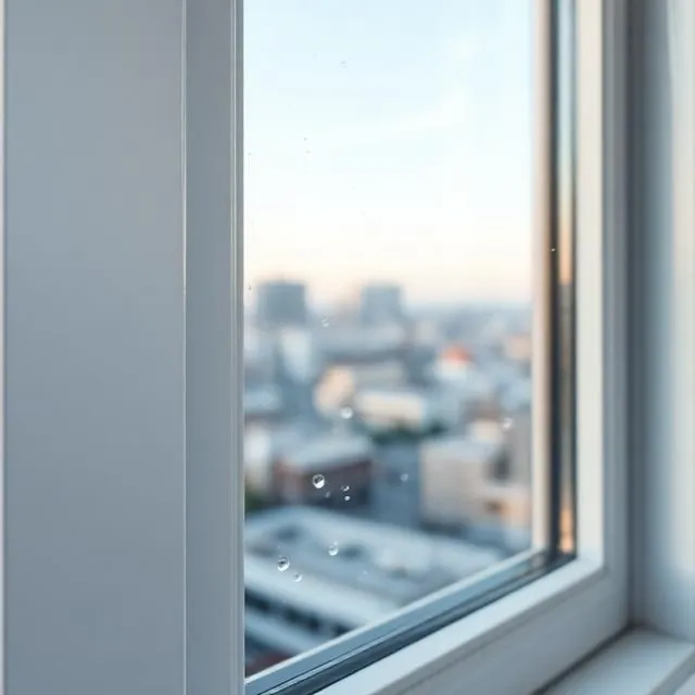 Kunststofffenster mit Dreifachverglasung in einer Hauswand