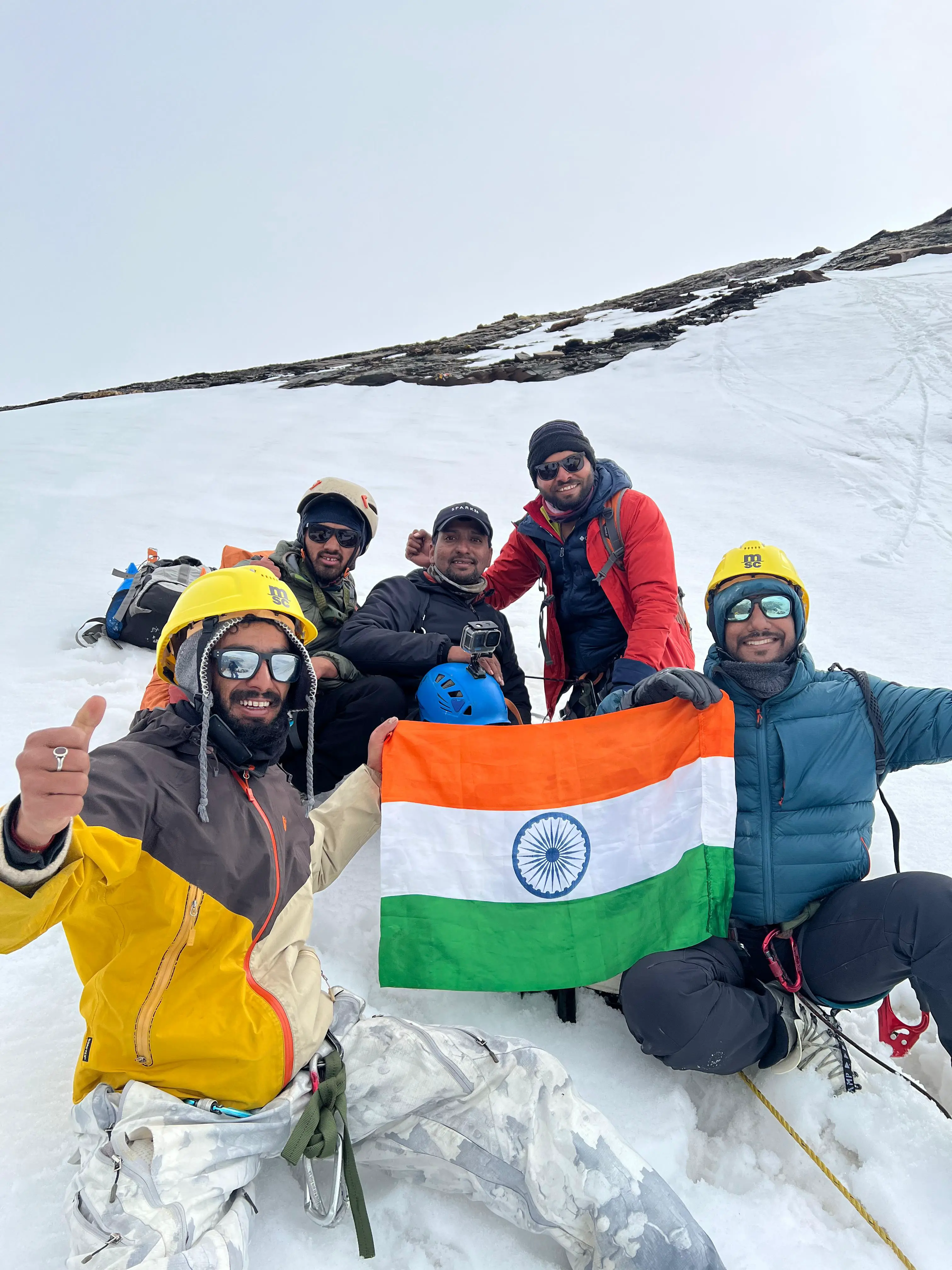 A wide shot of the friendship mountain range under a clear blue sky.