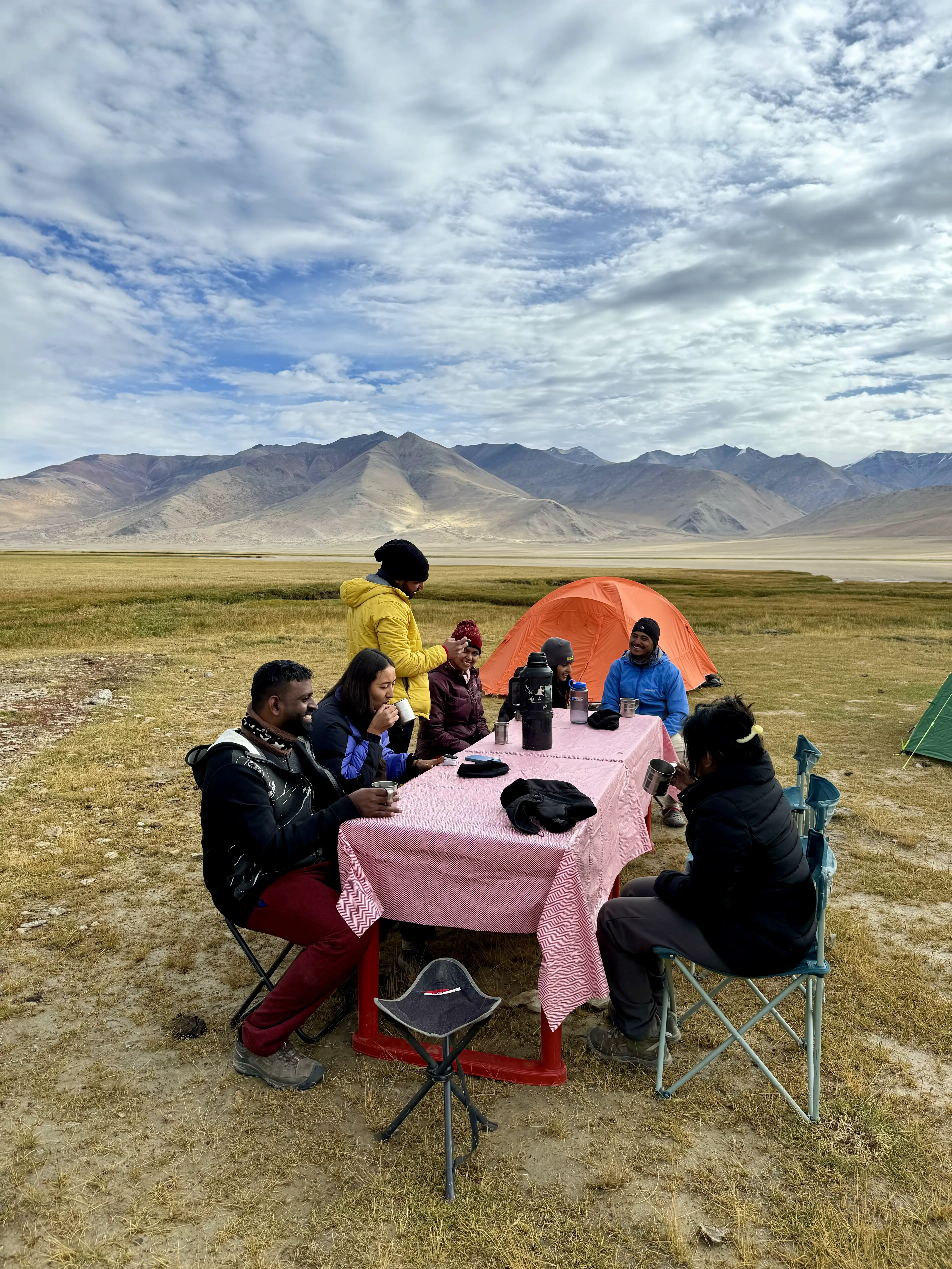 Panoramic view from the summit of Kiagar Ri, showing the vast Himalayan landscape.