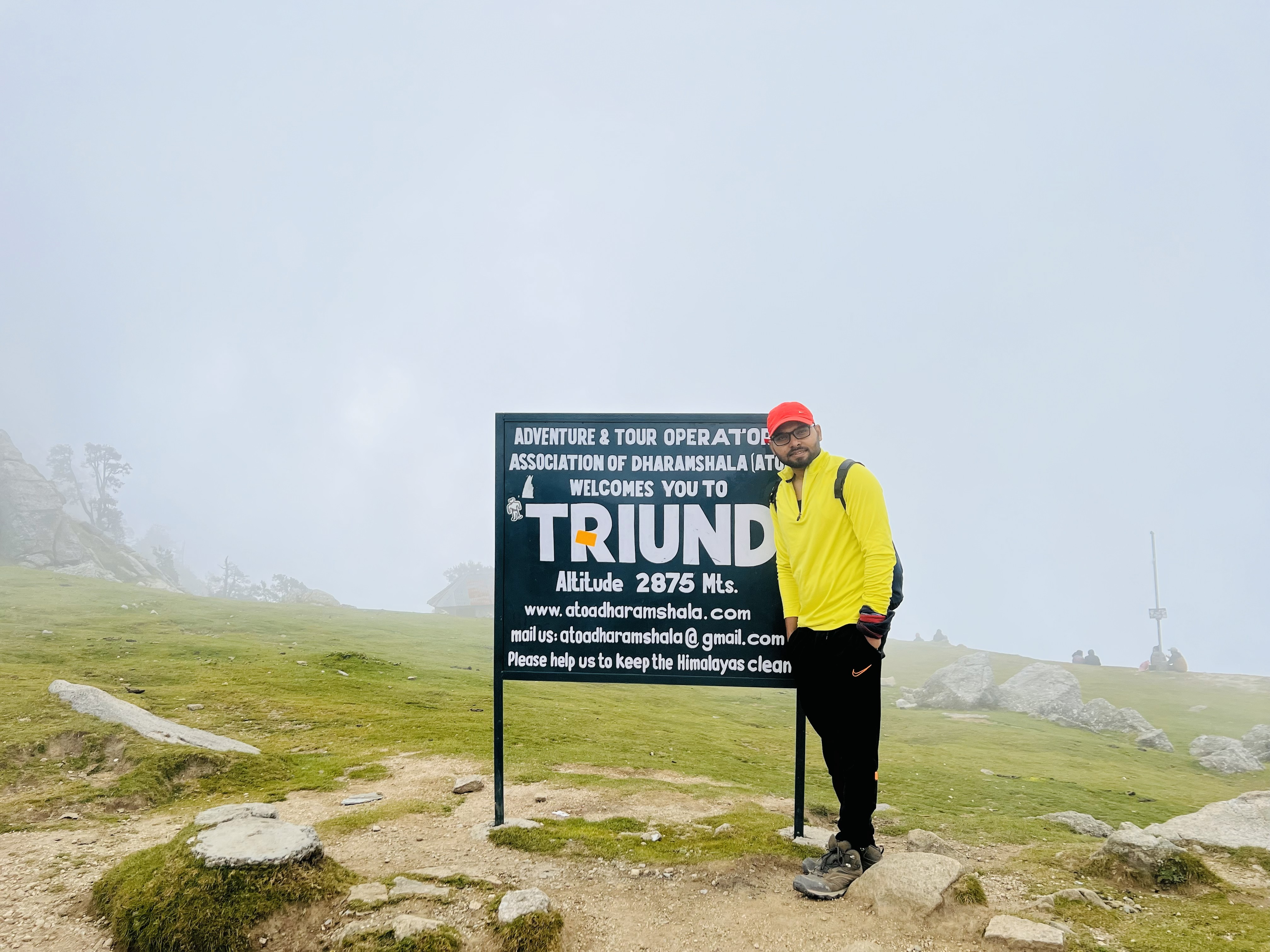 Panoramic view of the Dhauladhar range from the Triund top.