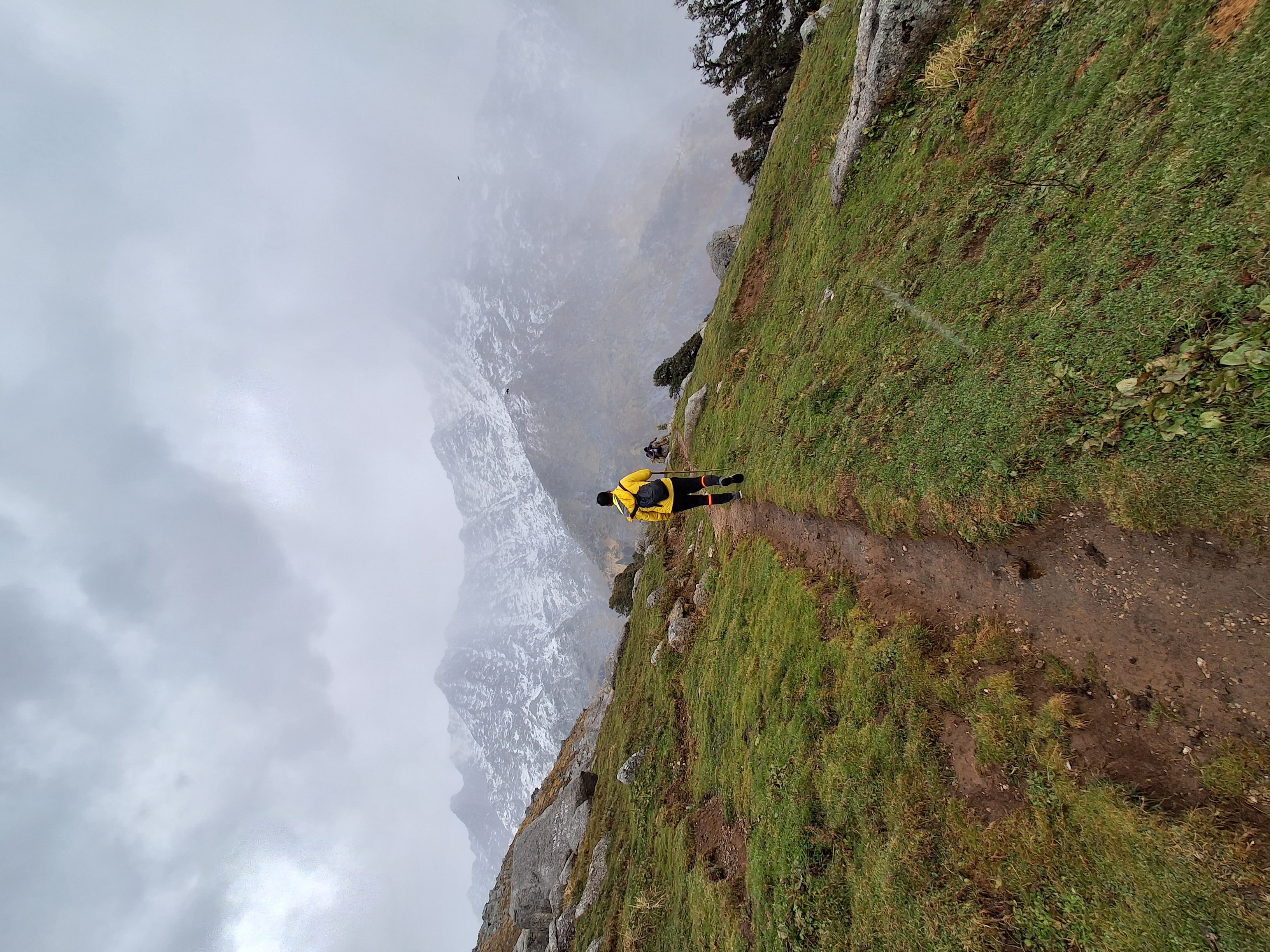 Trekkers on the final stretch of the trail to Triund.