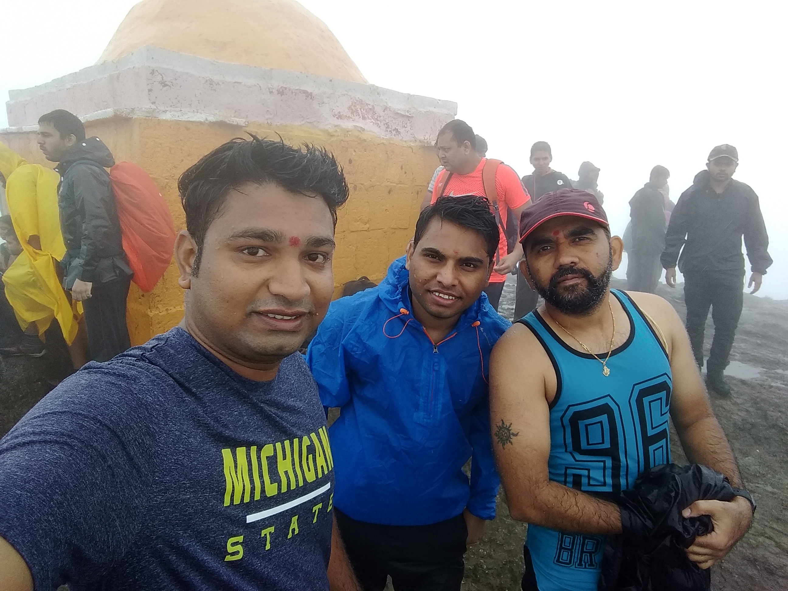 The summit of Kalsubai, the highest peak in Maharashtra, with the temple.