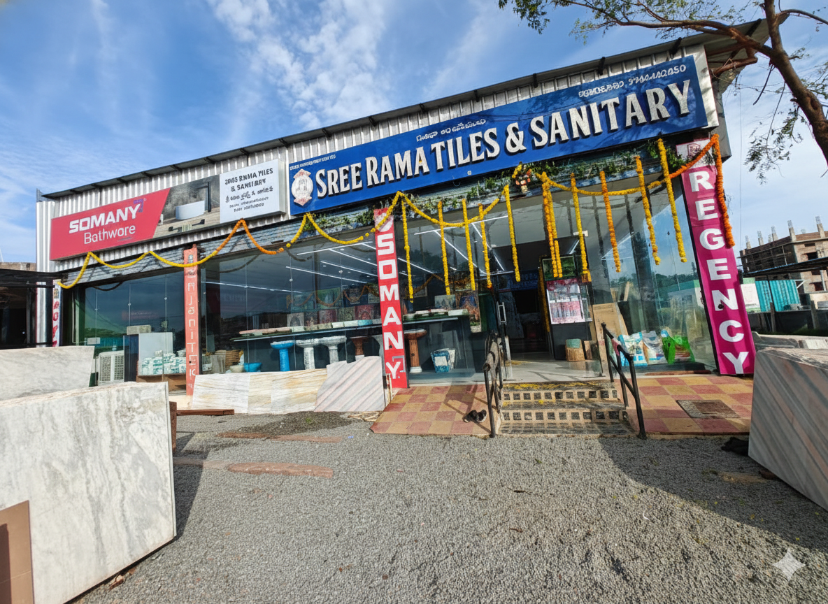 Interior of Sree Rama Tiles & Sanitary showroom