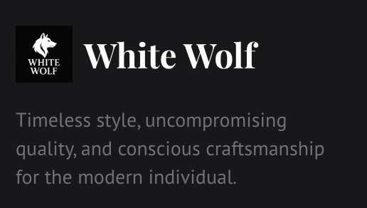White Wolf E-Commerce Mens Clothing Platform