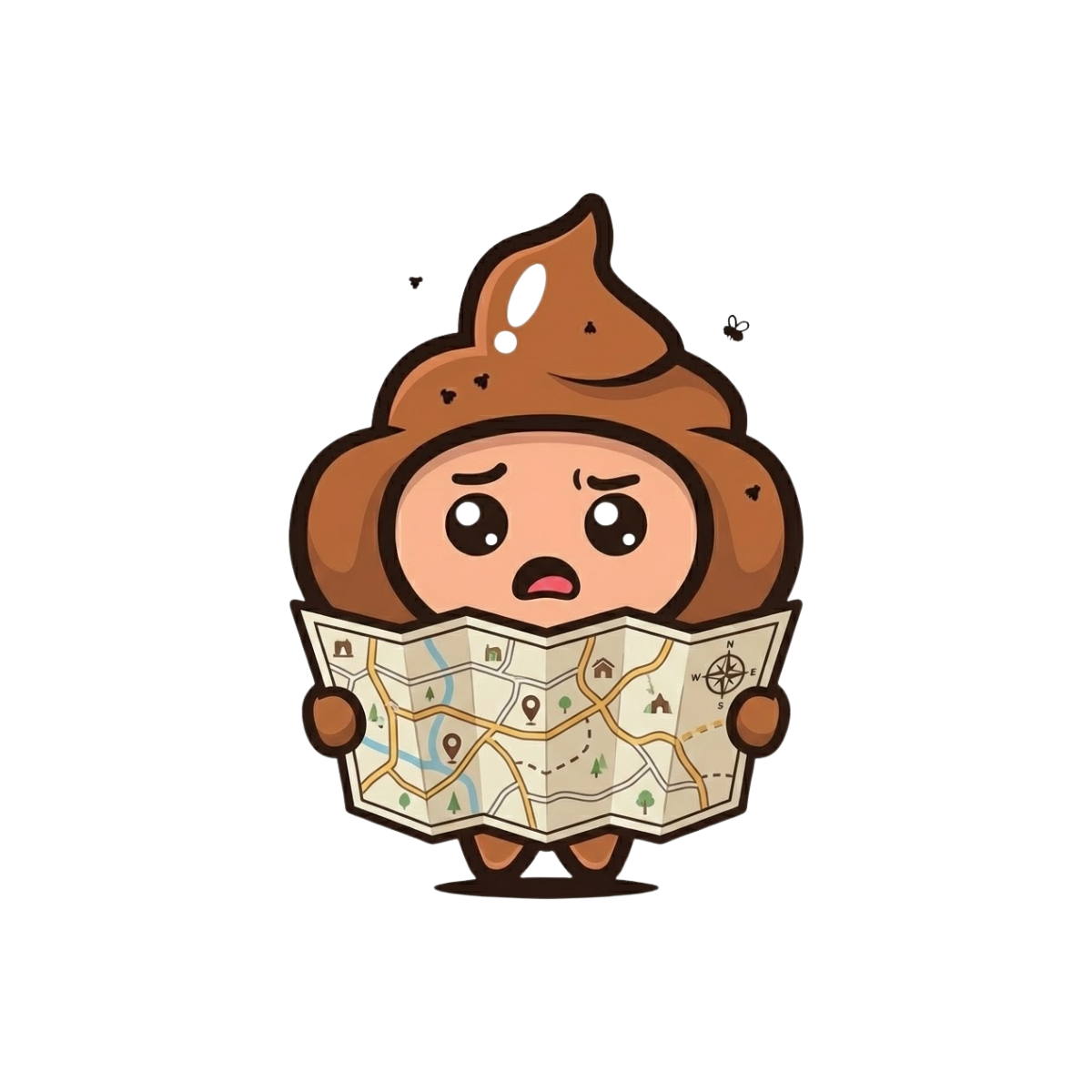 A map with a pin on it.