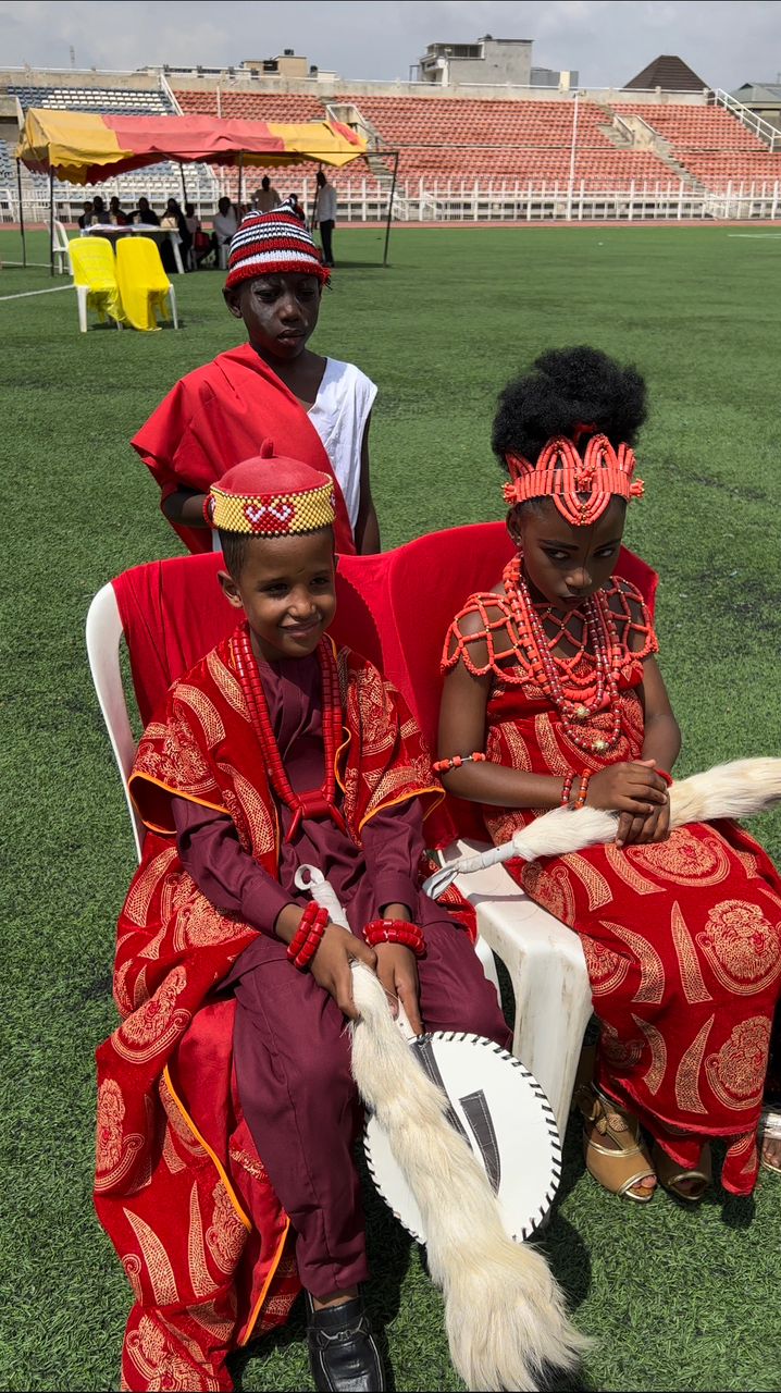 Students competing in a race