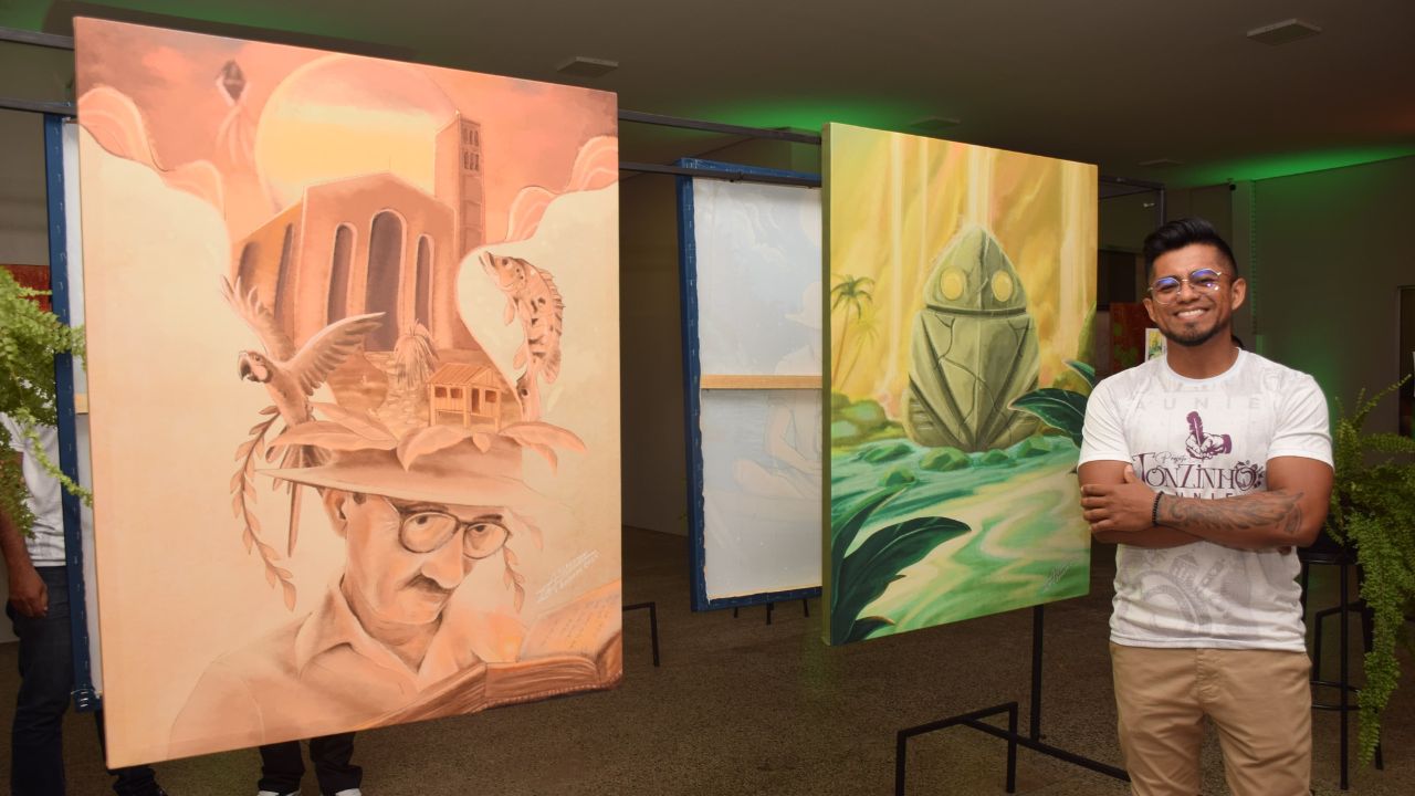 Artistas de Parintins Homenageiam Folclorista Tonzinho Saunier com Pintura Digital