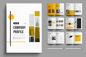 A stack of professionally designed, tri-fold business brochures on a clean surface.