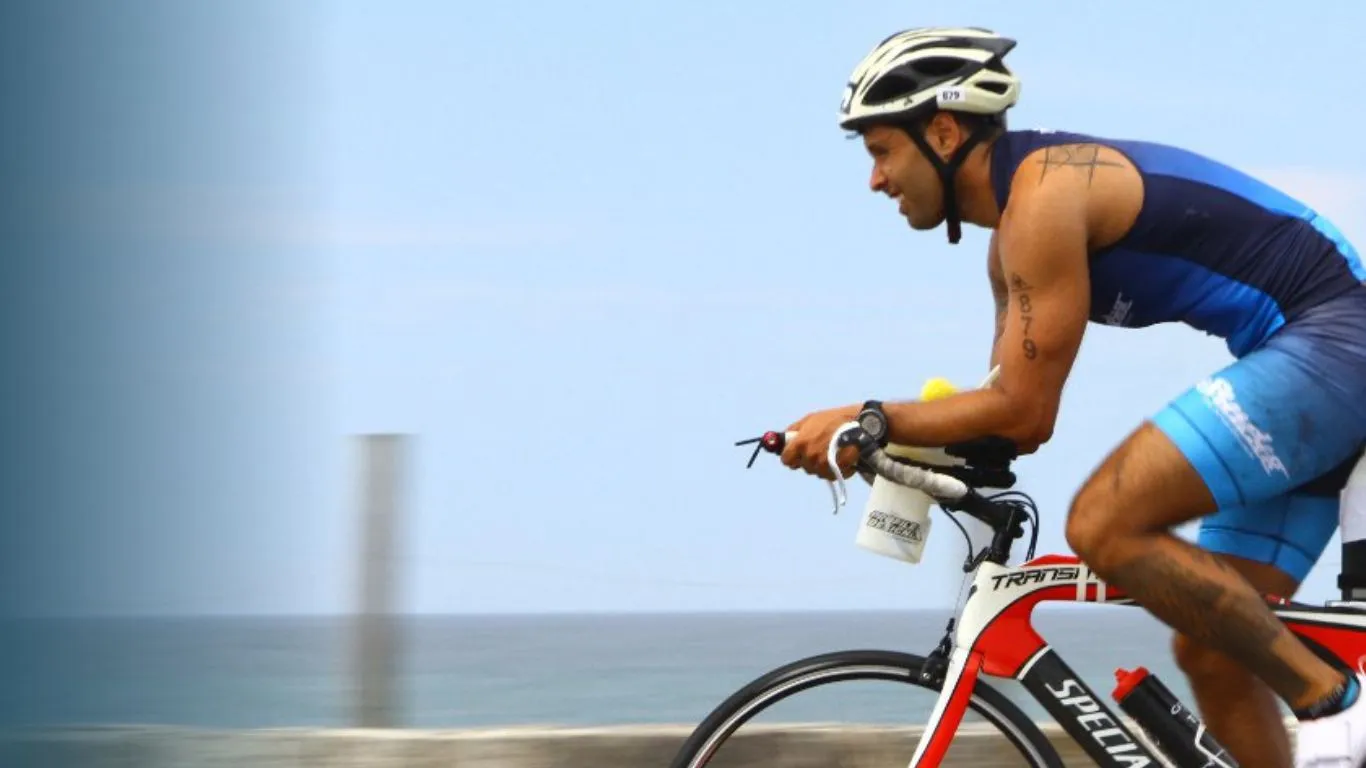 Athlete crossing a finish line, embodying achievement and success.