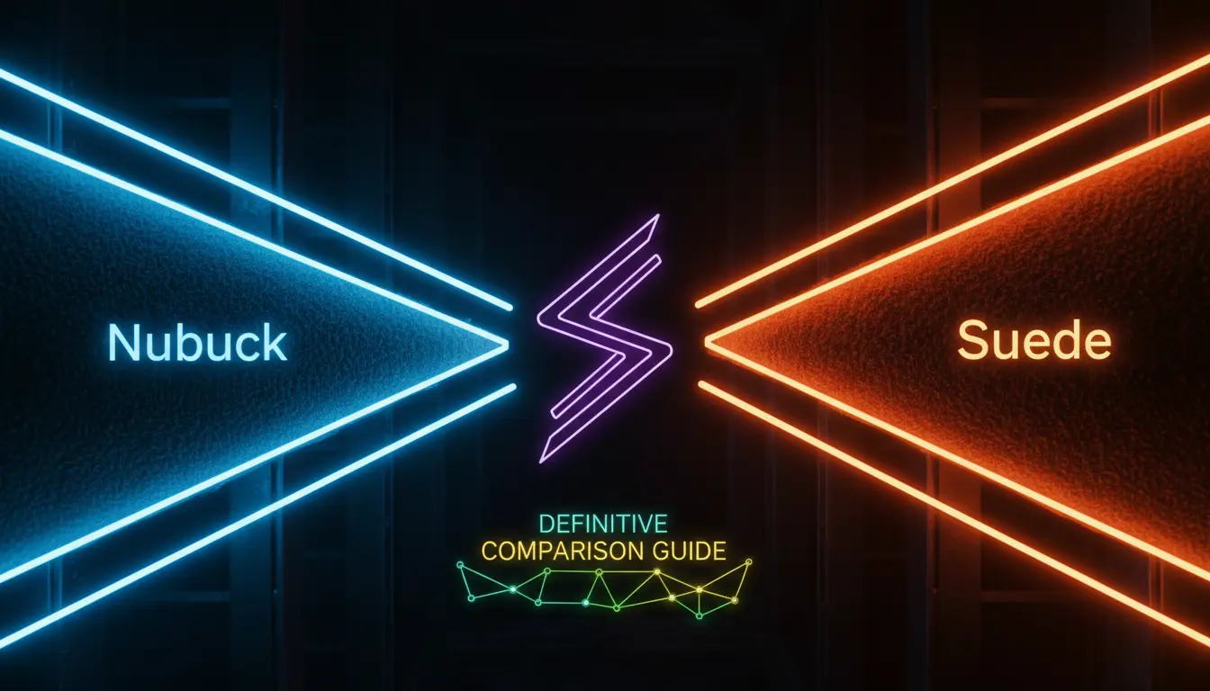 Close-up of leather swatches showing the different textures of nubuck and suede.