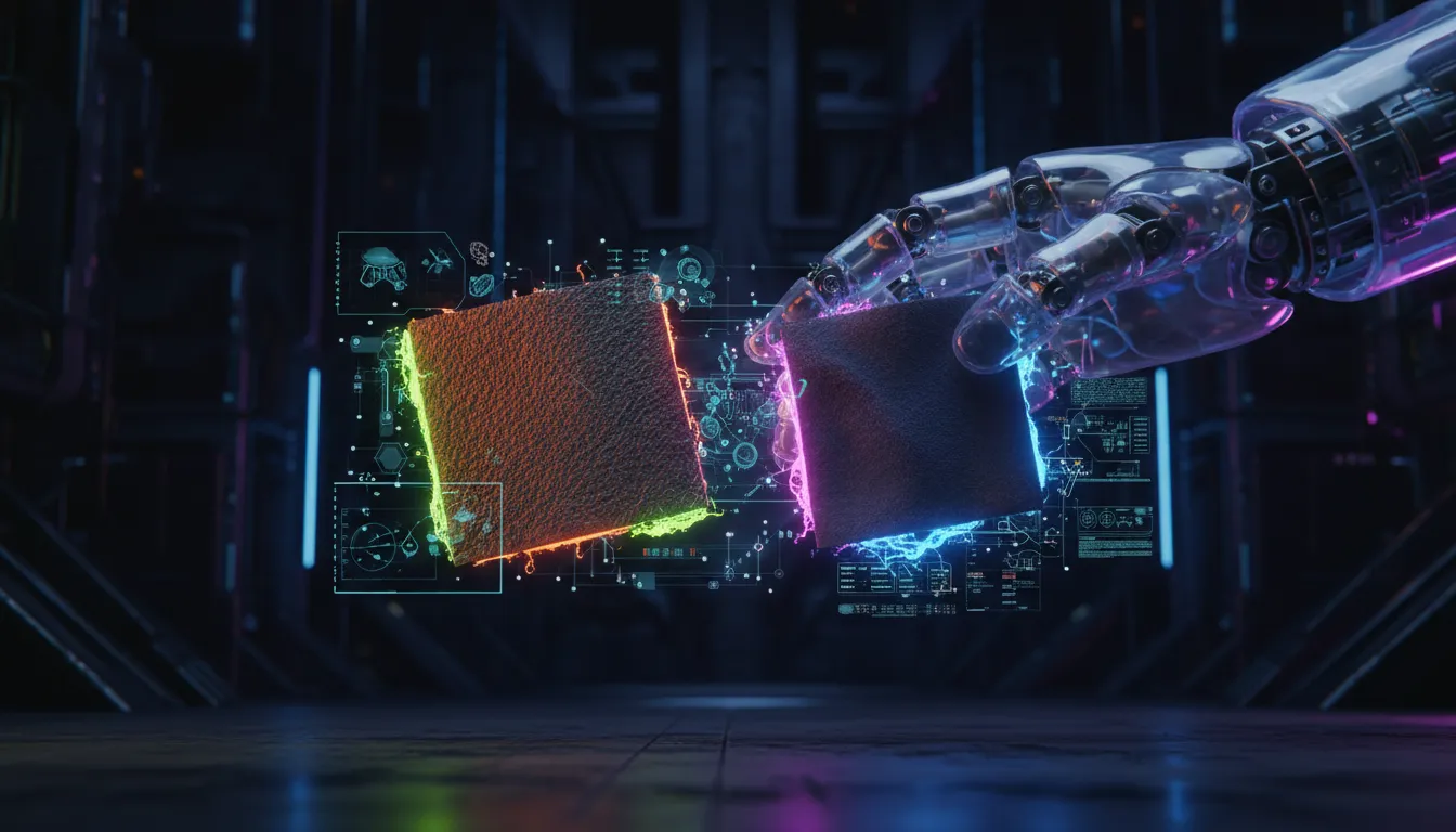 A high-quality close-up of different leather textures, contrasting smooth and napped surfaces.