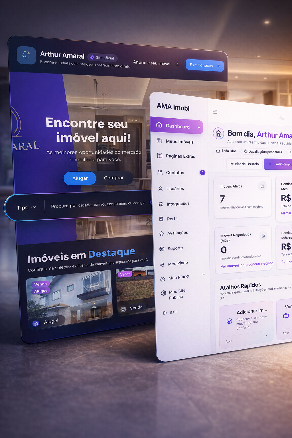 Exemplo de site do corretor