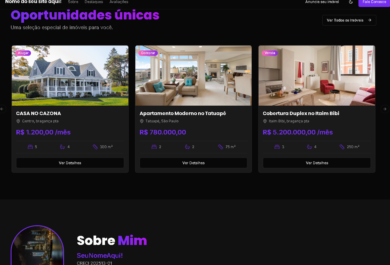 Site público do corretor
