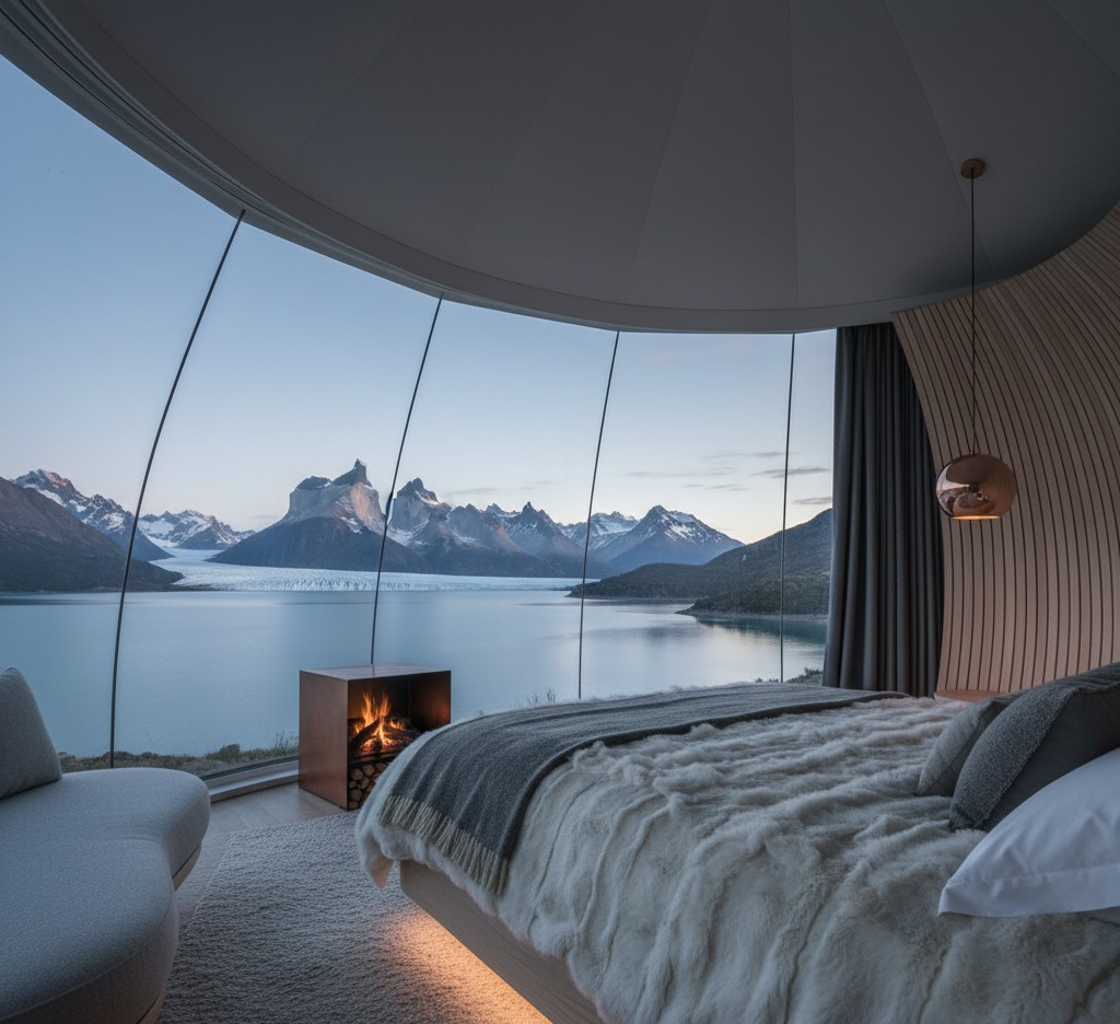 A rustic-chic bedroom with wooden details.