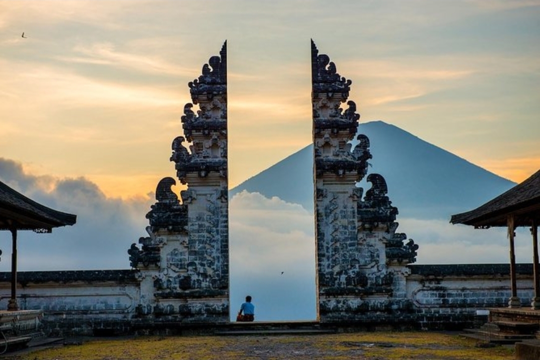 A lush, tropical wellness resort in Bali.