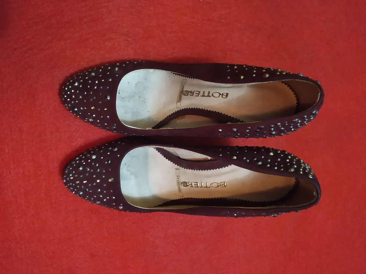 Sapato Bottero salto grosso Cor vinho Tamanho 35 miniatura 4