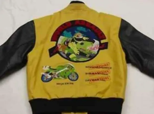 Jaqueta Kawasaki em couro miniatura 3