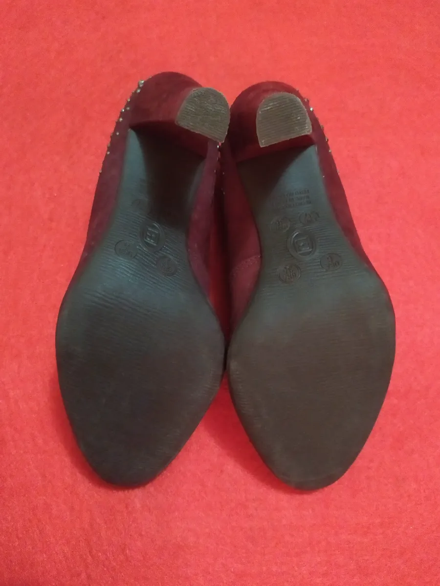 Sapato Bottero salto grosso Cor vinho Tamanho 35 miniatura 3