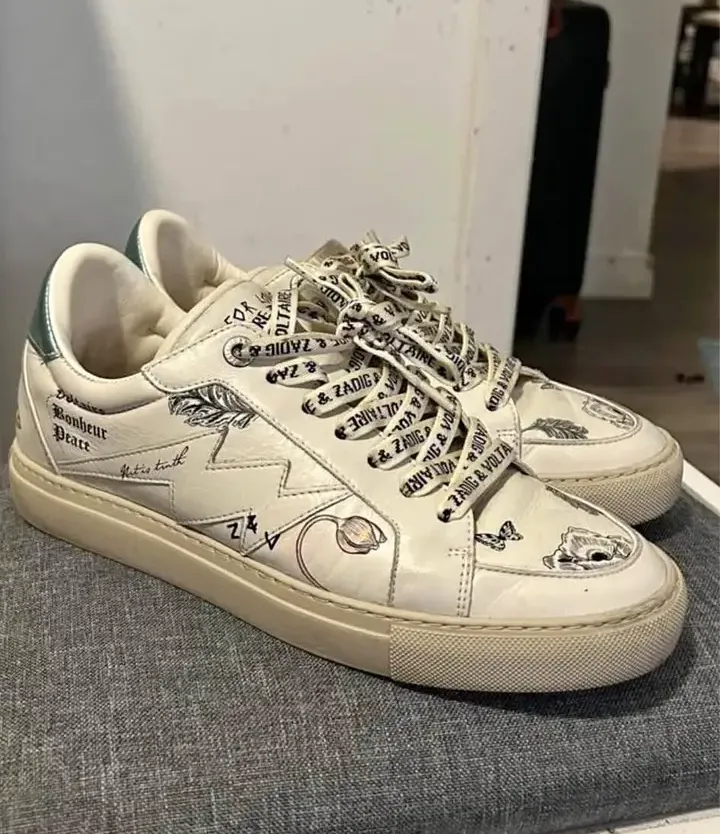 Tênis de Couro Branco Tamanho 40 miniatura 2